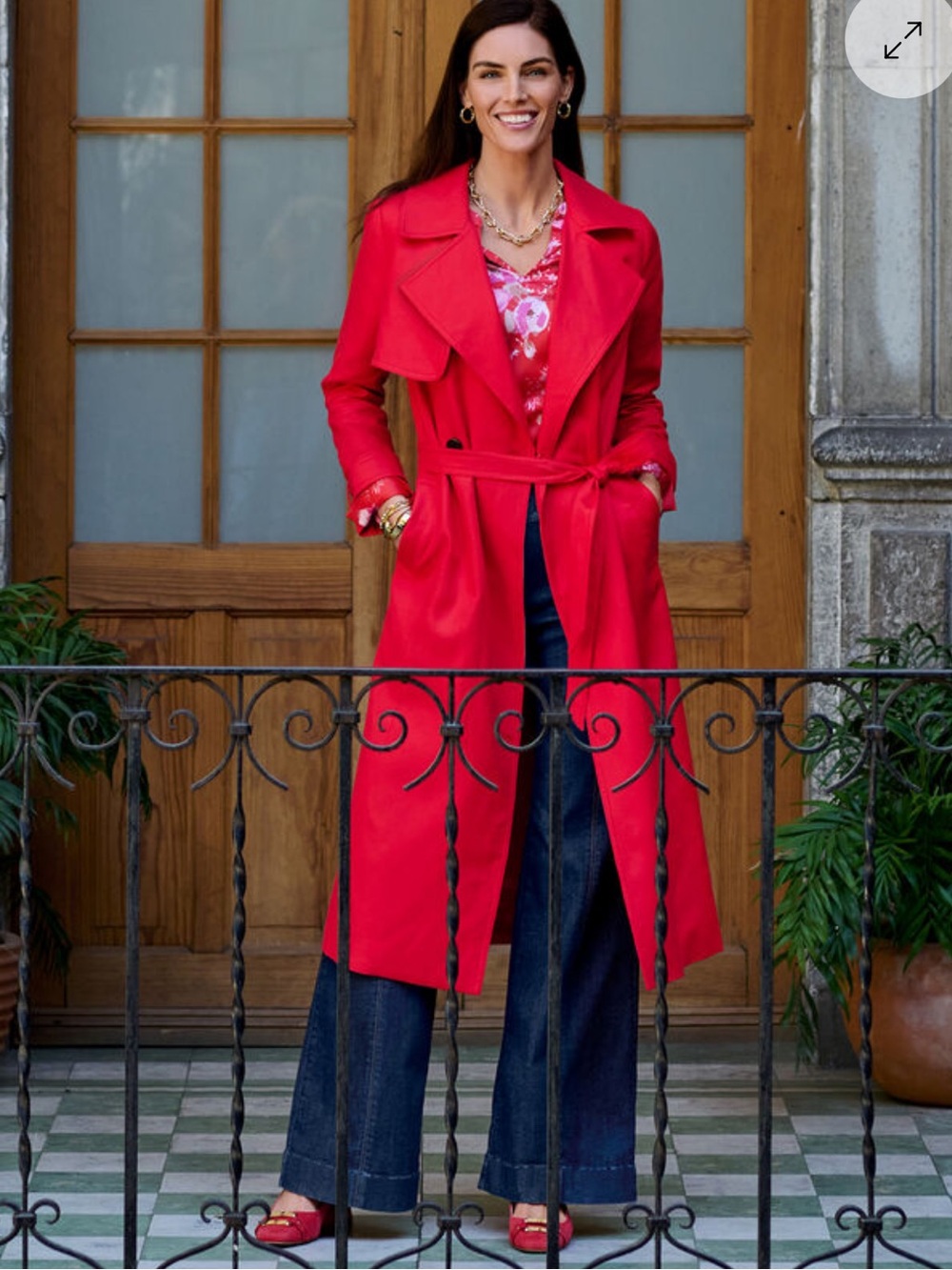 Talbots BELTED TRENCH COAT petite large NWT